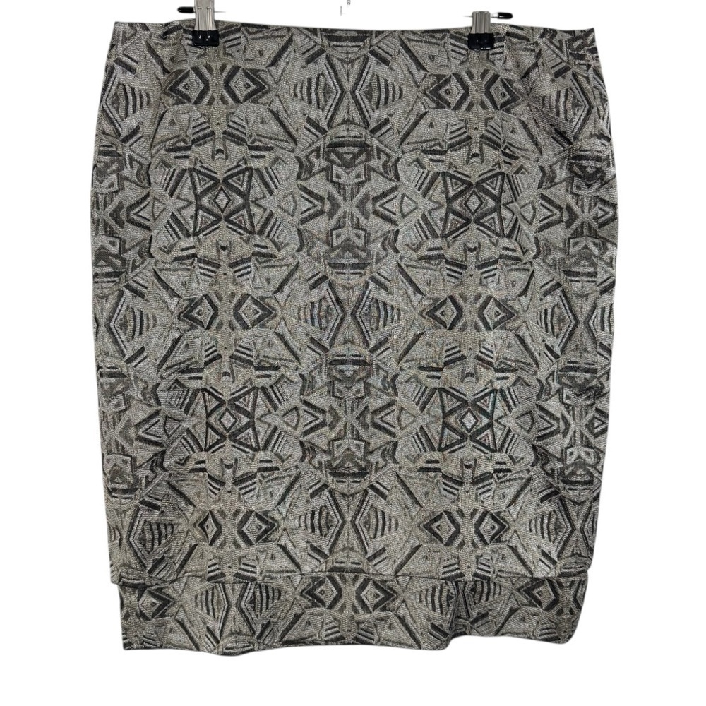 Dries Van Noten Short Metallic Skirt Sz 42 US 12 Silver Mini Jacquard EUC